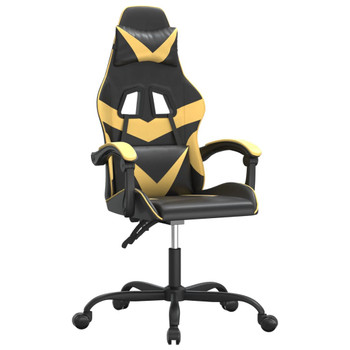 Igraća stolica crno-zlatna od umjetne kože 3143844