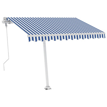 Automatska tenda sa senzorom LED 300 x 250 cm plavo-bijela 3069511