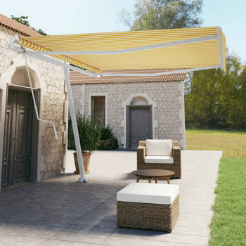 Samostojeća automatska tenda 400 x 350 cm žuto-bijela 3069628