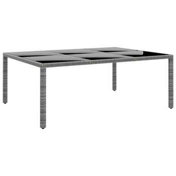 Vrtni stol 200x150x75 cm od kaljenog stakla i poliratana sivi 310587
