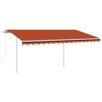 Automatska tenda sa stupovima 4 x 3 m narančasto-smeđa 3069950