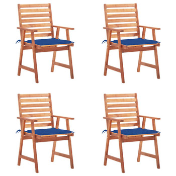 Vrtne blagovaonske stolice s jastucima 4 kom od bagremovog drva 3078330