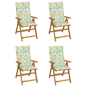 Nagibne vrtne stolice s jastucima 4 kom masivno bagremovo drvo 3065359