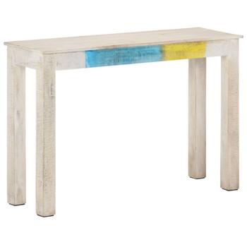 Konzolni stol bijeli 115 x 35 x 77 cm od grubog drva manga 323556