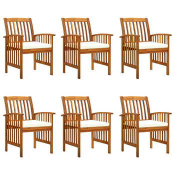 Vrtne blagovaonske stolice od drva bagrema 6 kom s jastucima 3120445