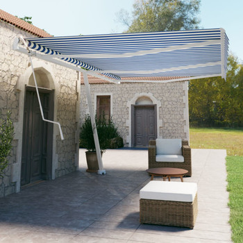 Samostojeća automatska tenda 600 x 350 cm plavo-bijela 3069686