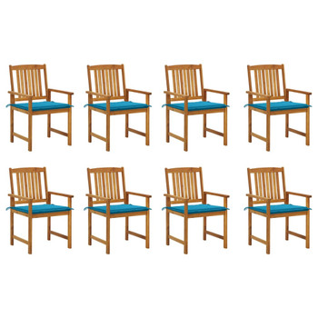 Vrtne stolice s jastucima 8 kom od masivnog drva bagrema 3078170