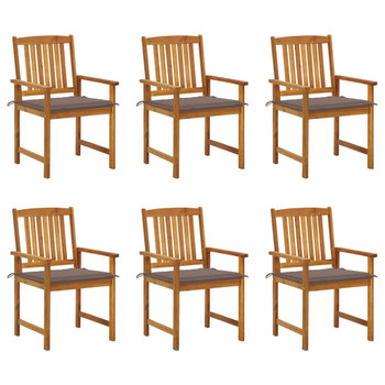 Vrtne stolice s jastucima 6 kom od masivnog drva bagrema 3078159