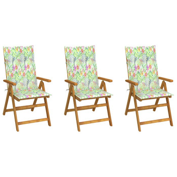 Sklopive vrtne stolice s jastucima 3 kom masivno bagremovo drvo 3064101