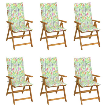 Sklopive vrtne stolice s jastucima 6 kom masivno bagremovo drvo 3064131