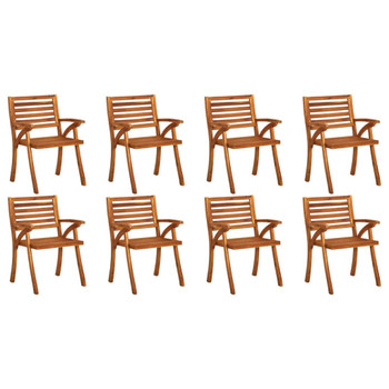 Vrtne stolice s jastucima 8 kom od masivnog drva bagrema 3075211
