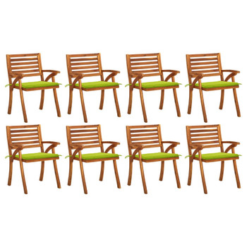 Vrtne stolice s jastucima 8 kom od masivnog drva bagrema 3075212