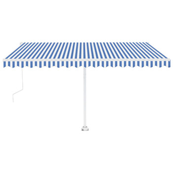 Automatska tenda sa senzorom LED 450 x 350 cm plavo-bijela 3069651