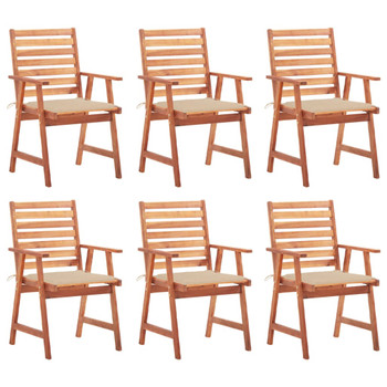 Vrtne blagovaonske stolice s jastucima 6 kom od bagremovog drva 3078350