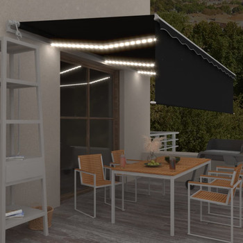 Automatska tenda s roletom i senzorom LED 6 x 3 m antracit 3069374