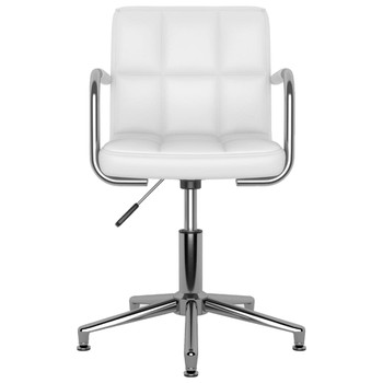 Okretna blagovaonska stolica od umjetne kože bijela 3088092