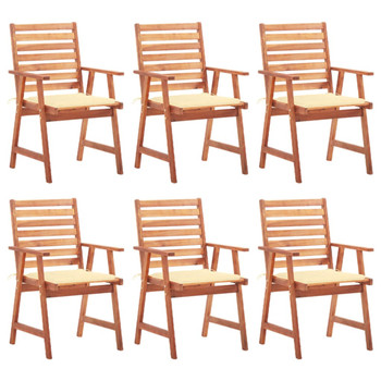 Vrtne blagovaonske stolice s jastucima 6 kom od bagremovog drva 3078349
