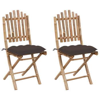 Sklopive vrtne stolice s jastucima 2 kom od bambusa 3064010