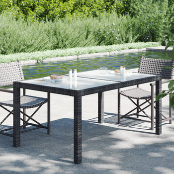 Vrtni stol 150x90x75 cm od kaljenog stakla i poliratana crni 316705