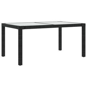 Vrtni stol 150x90x75 cm od kaljenog stakla i poliratana crni 316705