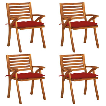 Vrtne stolice s jastucima 4 kom od masivnog bagremovog drva 3075195