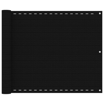 Balkonski zastor crni 75 x 400 cm HDPE 311029