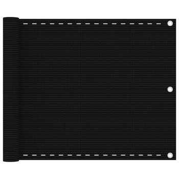 Balkonski zastor crni 75 x 500 cm HDPE 311030