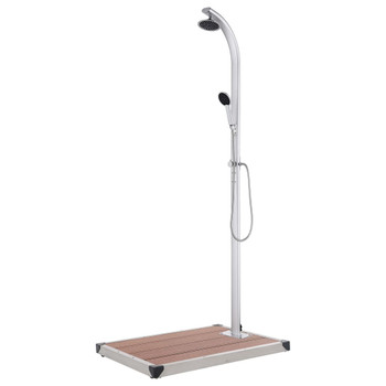Vrtni tuš sa smeđom bazom 220 cm aluminijski 3070781
