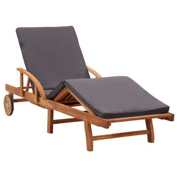 Ležaljka za sunčanje s jastukom od masivnog bagremovog drva 46026