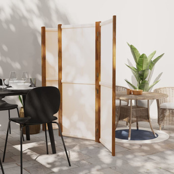 Sobna pregrada s 5 panela krem bijela 350 x 180 cm 319185