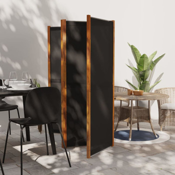 Sobna pregrada s 4 panela crna 280 x 180 cm 319180
