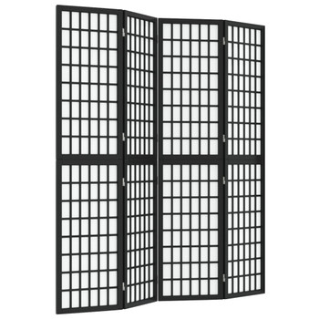 Sklopiva sobna pregrada 4 panela japanski stil 160x170 cm crna 352080