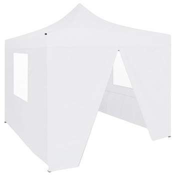 Profesionalni sklopivi šator za zabave 3 x 3 m čelični bijeli 48861