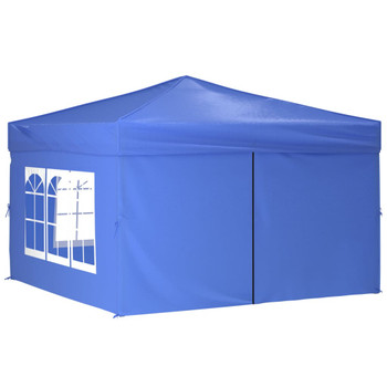 Sklopivi šator za zabave s bočnim zidovima 3 x 3 m plavi 93521