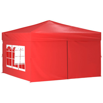 Sklopivi šator za zabave s bočnim zidovima 3 x 3 m crveni 93527