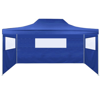 Profesionalni sklopivi šator za zabave 3 x 4 m čelični plavi 48890