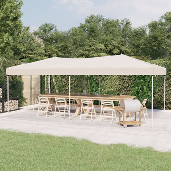 Sklopivi šator za zabave 3 x 6 m krem 93536