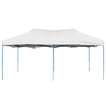 Profesionalni sklopivi šator za zabave 3 x 6 m čelični bijeli 48864