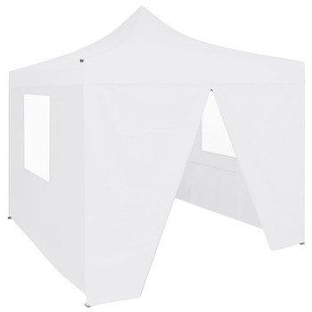 Profesionalni sklopivi šator za zabave 2 x 2 m čelični bijeli 48888