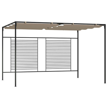 Sjenica s pomičnim krovom 3 x 4 x 2,3 m smeđesiva 180 g/m² 313624
