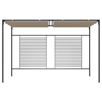 Sjenica s pomičnim krovom 3 x 4 x 2,3 m smeđesiva 180 g/m² 313624