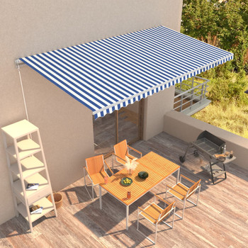 Tenda na ručno uvlačenje 600 x 300 cm plavo-bijela 3051223