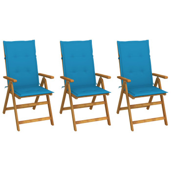 Sklopive vrtne stolice s jastucima 3 kom od bagremovog drva 3064093