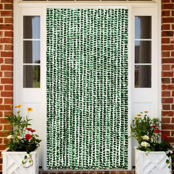 Zastor protiv insekata zeleno-bijeli 100 x 220 cm šenil 325447
