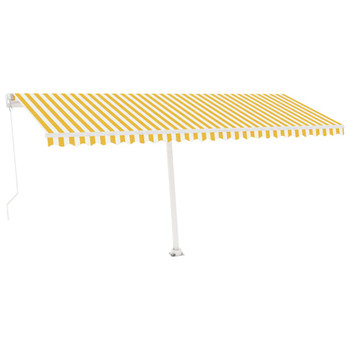 Samostojeća tenda na ručno uvlačenje 500 x 350 cm žuto-bijela 3069658
