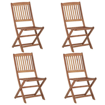 Sklopive vrtne stolice s jastucima 4 kom od bagremovog drva 3064688