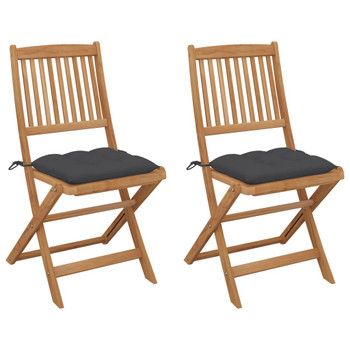 Sklopive vrtne stolice s jastucima 2 kom od bagremovog drva 3064659
