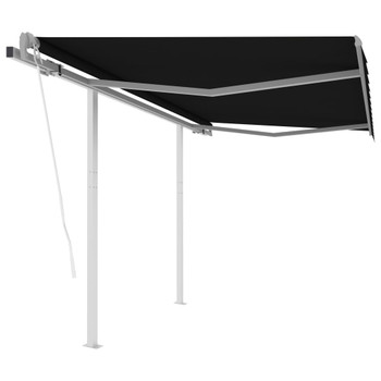 Automatska tenda na uvlačenje sa stupovima 3,5 x 2,5 m antracit 3069929