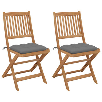 Sklopive vrtne stolice s jastucima 2 kom od bagremovog drva 3064660