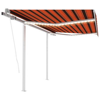 Automatska tenda sa senzorom LED 3,5 x 2,5 m narančasto-smeđa 3069935